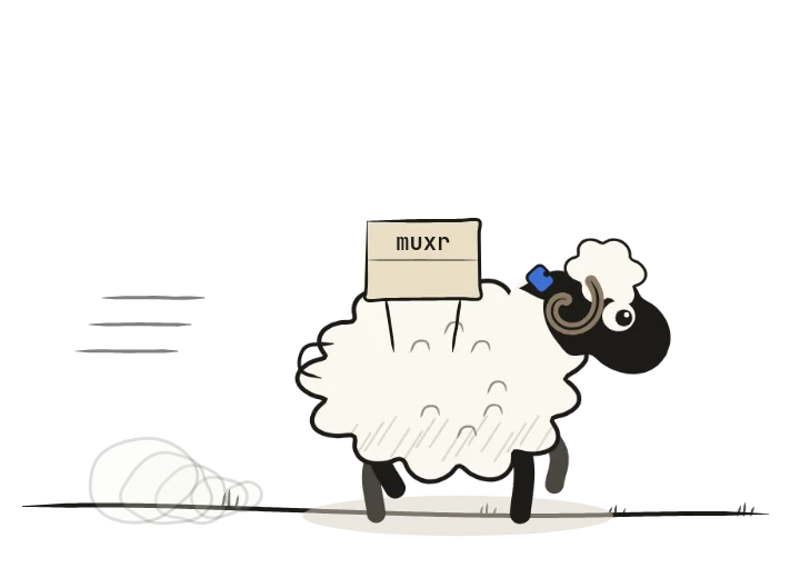 The ram from the films trotting along with a crate marked muxr on its back
